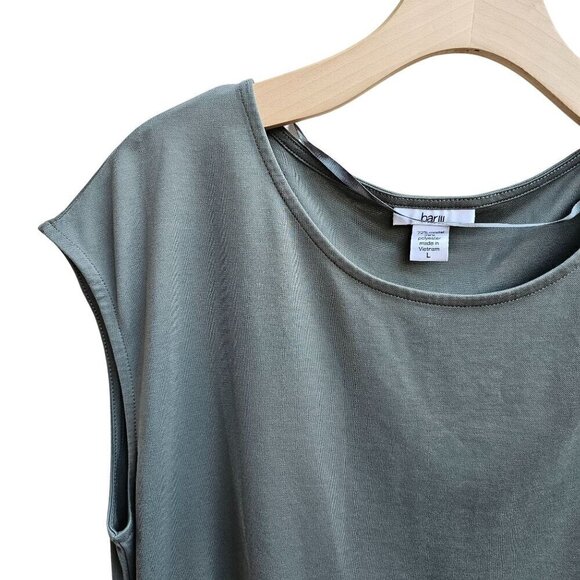 Bar III Asymmetrical Modal Blend Sleeveless Dress in Green, Soft, Size L - Picture 7 of 10